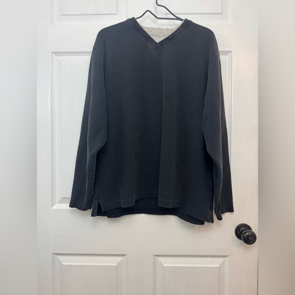Haggar Men’s Charcoal V-Neck Sweater Size XL